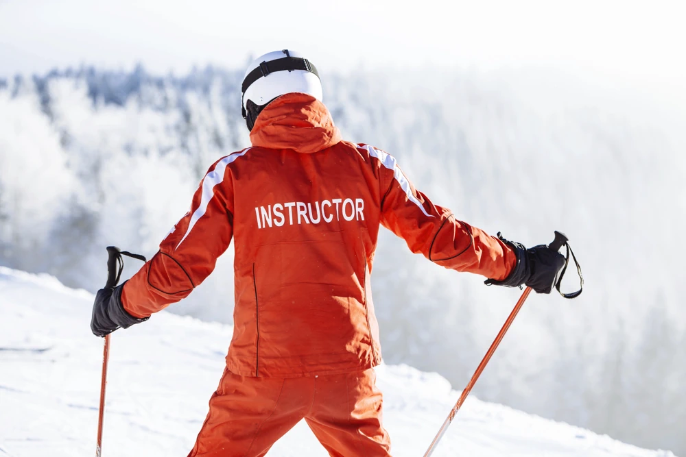 Ryggen på en skidinstruktör